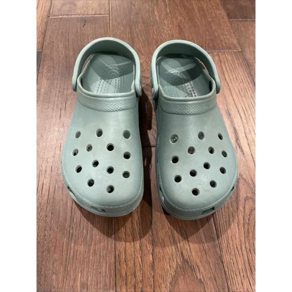 Crocs Classic Clogs Jade Stone Green Womens 8 Mens 6 Slip On Sandals